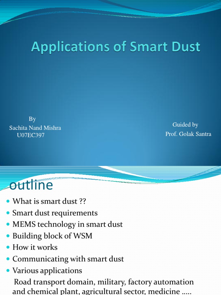 Applications of Smart Dust Computer Network Electrical Engineering