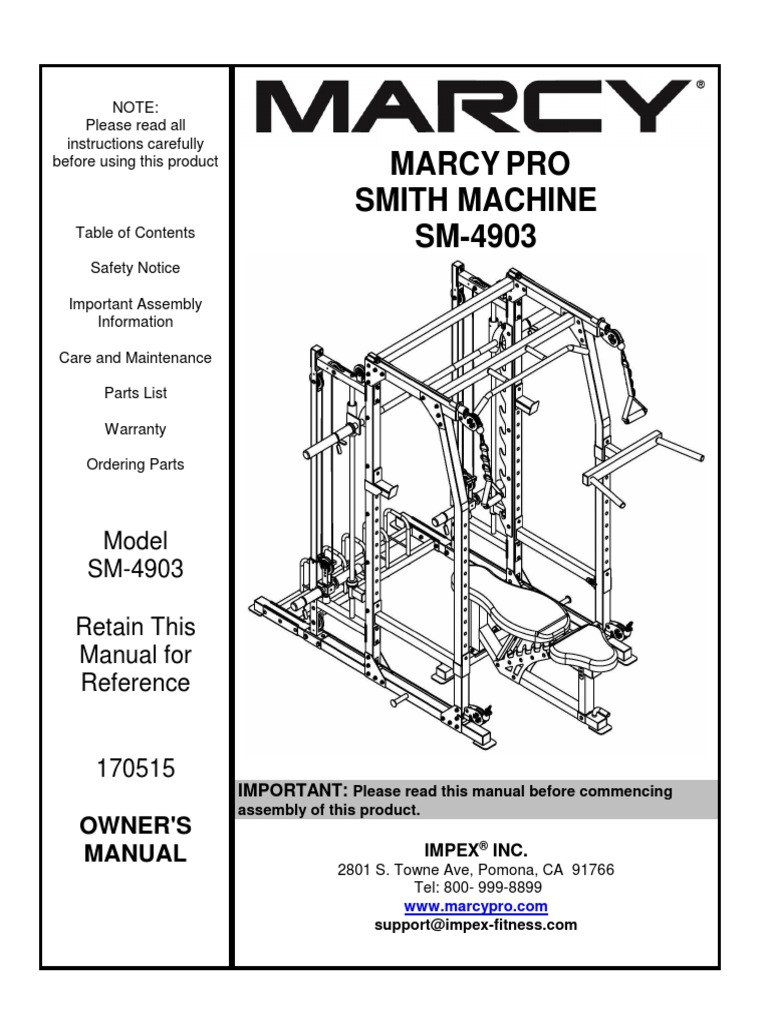 SM-4903 Owner's Manual | PDF | Strength Training | Physical Fitness