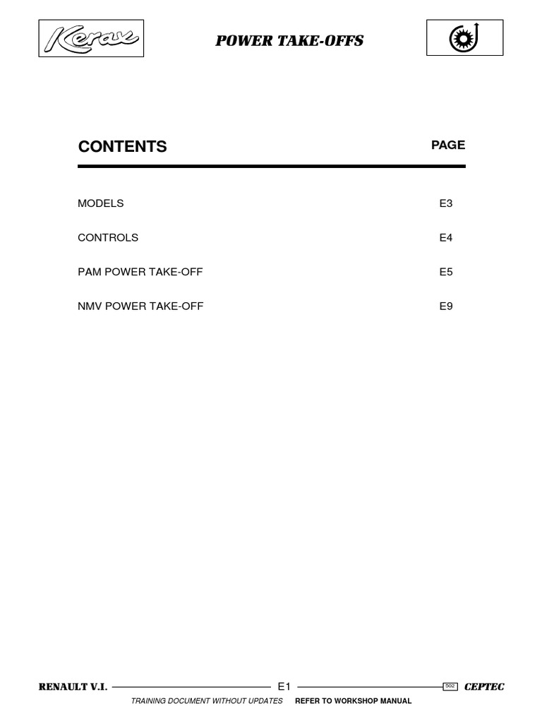 Power TakeOffs Models E3 PDF Transmission (Mechanics) Clutch