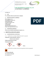 Hoja de Seguridad Alcohol 70 Dact Chemical PDF