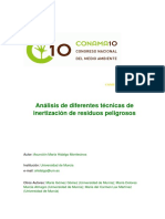 Análisis de Diferentes Técnicas de Inertización de Residuos Peligrosos, Del Autor Hidalgo, Gómez, Murcia y Lax