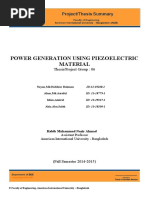 Power Generation Using Piezoelectric Material: Thesis/Project Group: 06