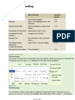 Character Formatting: Lesson Skill Matrix Skill Exam Objective Objective Number