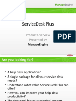 Servicedesk Plus: Product Overview Presented by