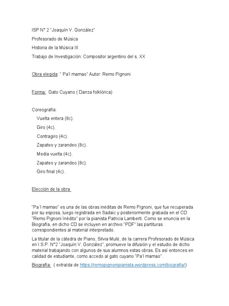Remo Pignoni PDF Piano Las artes escénicas