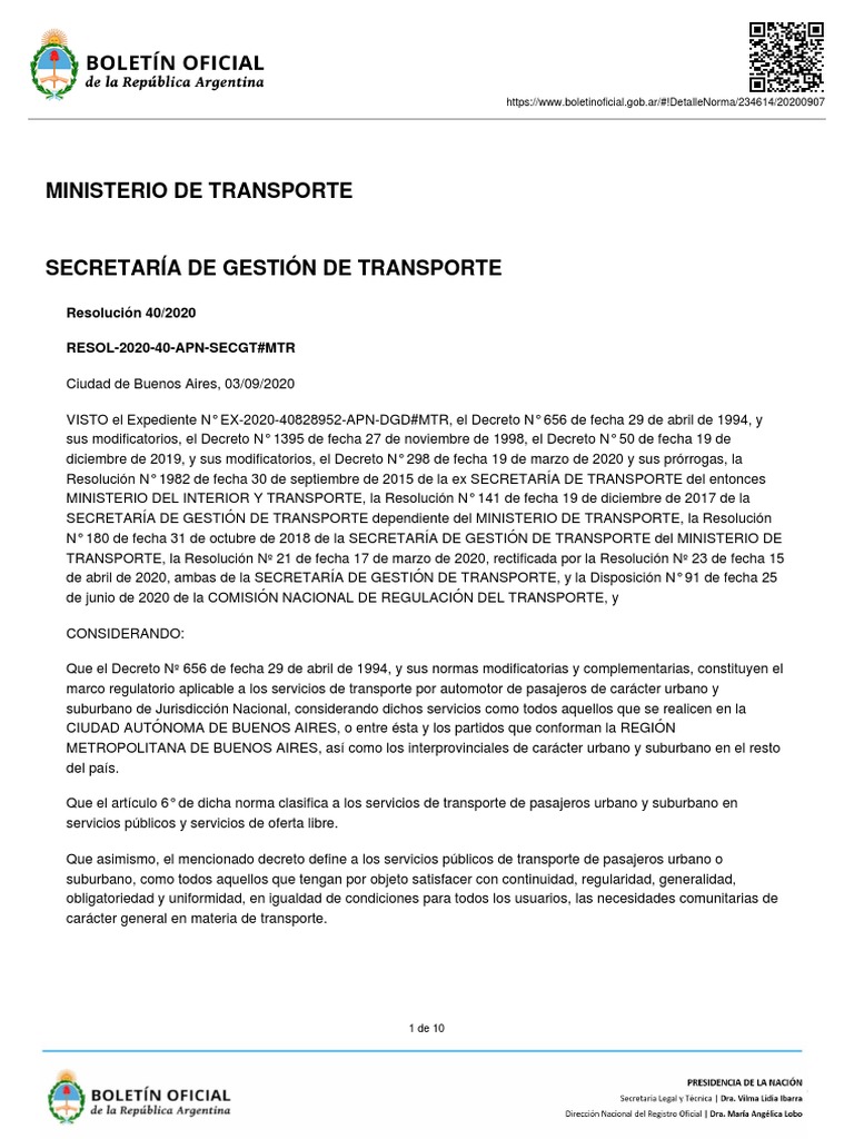 Linea 145 Resolucion PDF | PDF | Buenos Aires | Transporte