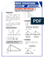 Ejercicios de Relaciones Métricas para Tercero de Secundaria