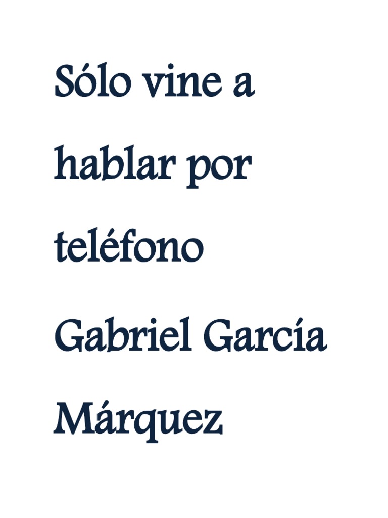 Solo Vine A Hablar Por Telefono Tapa PDF