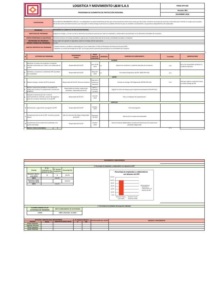 Programa de EPP en Logística L&M S.A.S | PDF | Logística | Business