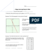 Slope Intercept Quiz