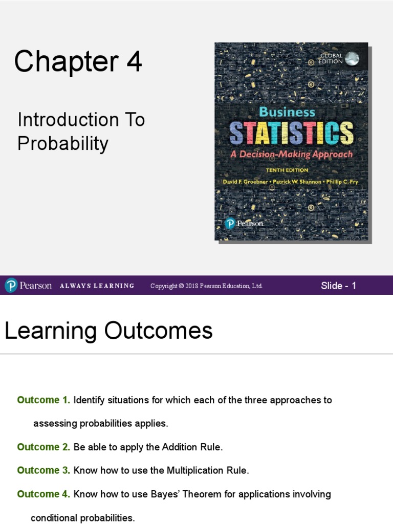Introduction To Probability: Slide - 1 | PDF | Probability | Experiment