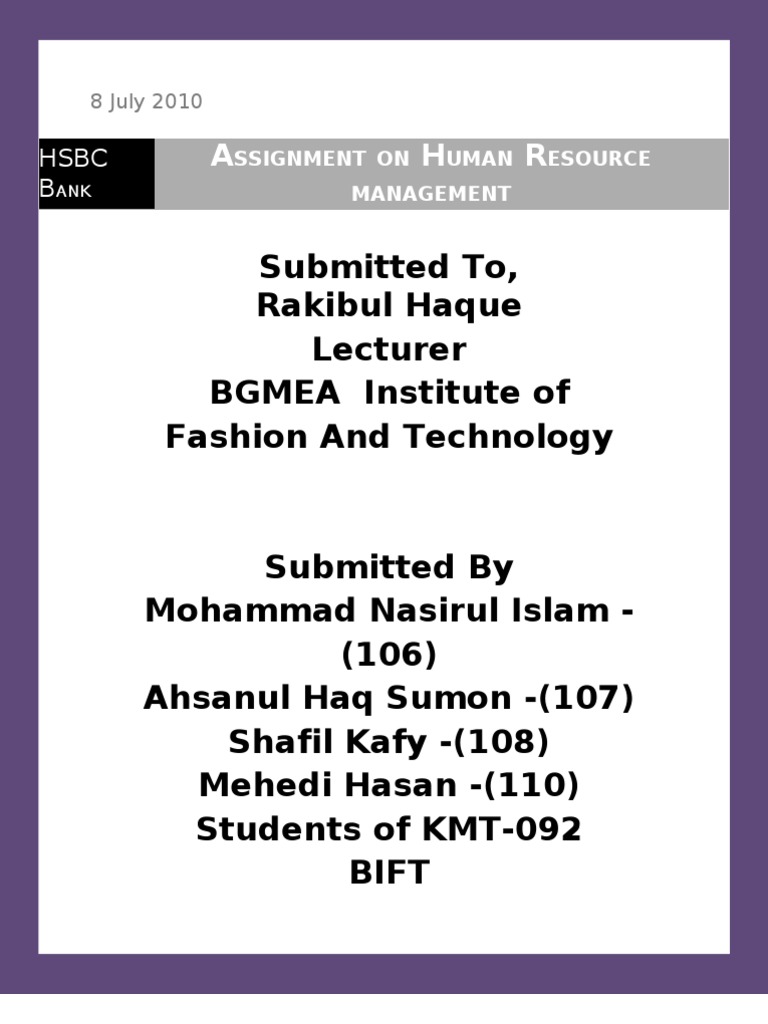 Assignment on hrm image