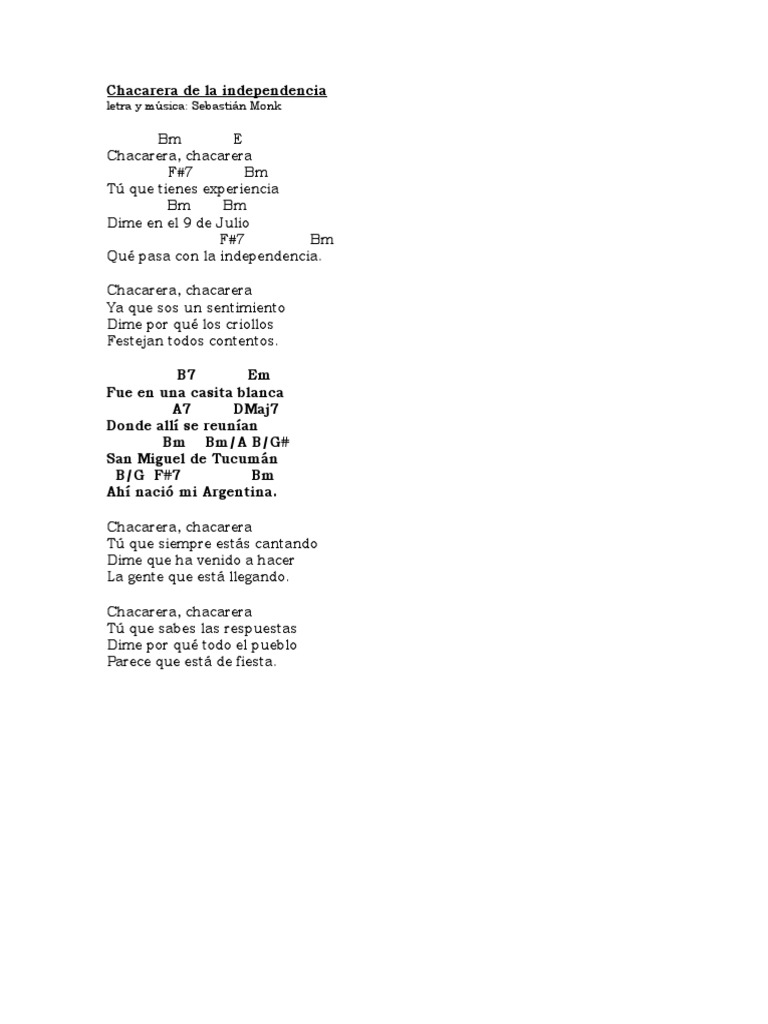 Chacarera de La Independencia | PDF | Entretenimiento (general)