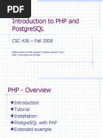 Introduction To PHP and Postgresql: CSC 436 - Fall 2008