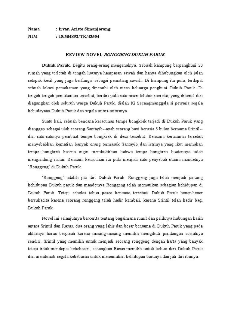 Review Novel Ronggeng Dukuh Paruk PDF