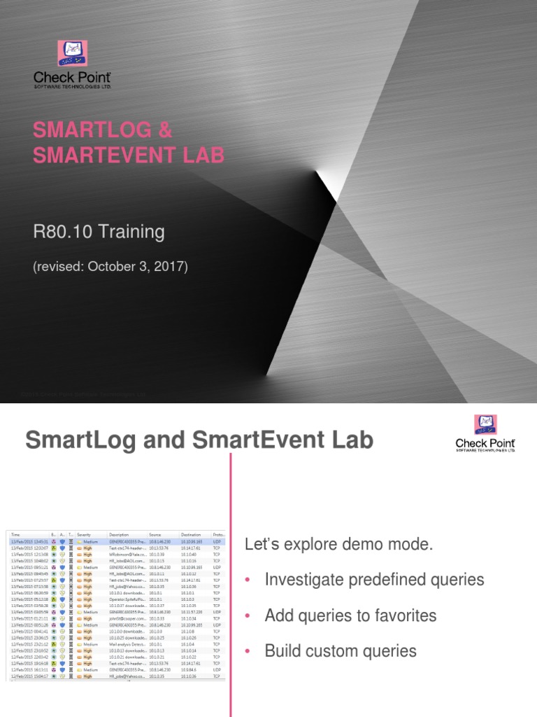 04 SmartLog - SmartEvent Lab PDF | PDF | Cloud Computing | Computer ...