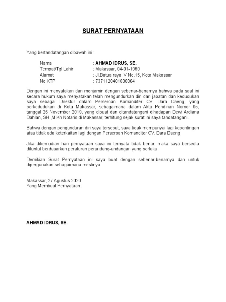 Download 66+ Contoh Surat Surat Pengunduran Diri Gratis