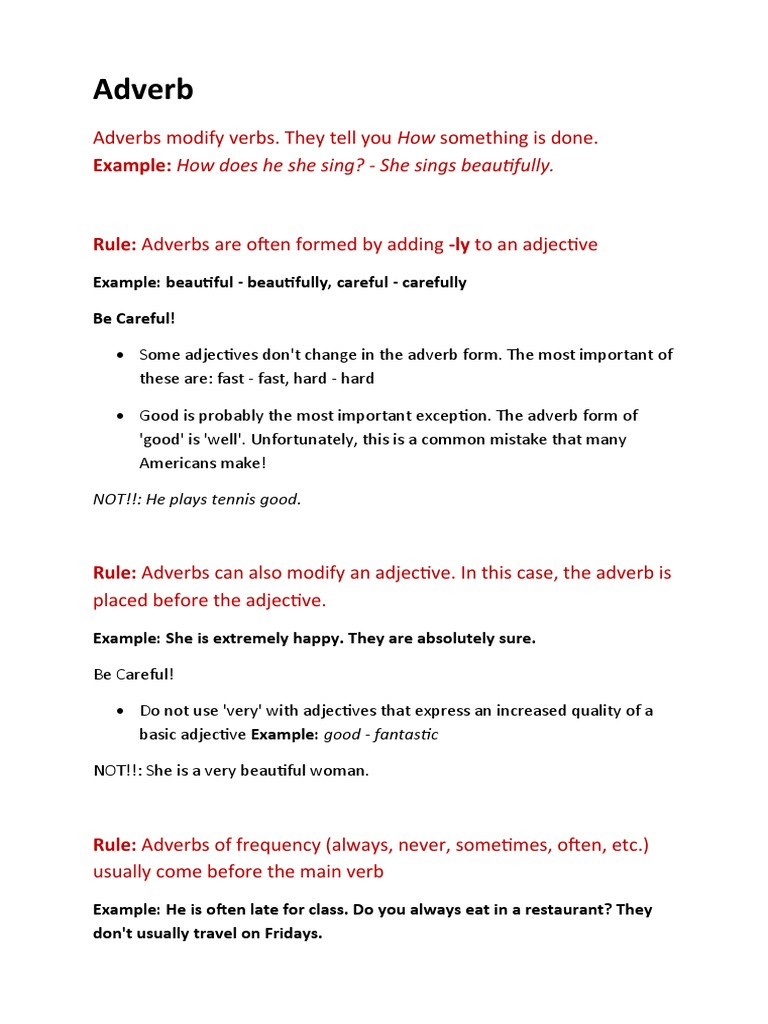 Adverb | PDF