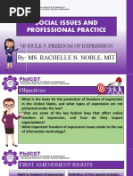 Social Issues and Professional Practice: Module 5: Freedom of Expression