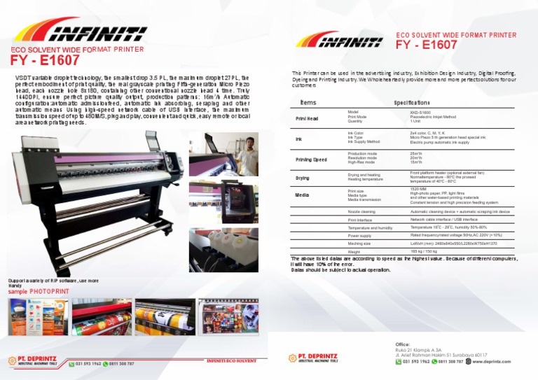 Eco Solvent Wide Format Printer Specifications and Capabilities | PDF ...