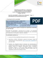 Guía de Actividades y Rúbrica de Evaluación - Fase 1 - Actividad de Reconocimiento Del Curso PDF