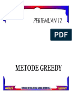 Pertemuan 12: Metode Greedy