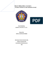 Laporan Mekanika Tanah I: "Soil Sampling, Water Content & Unit Weight of Soil"