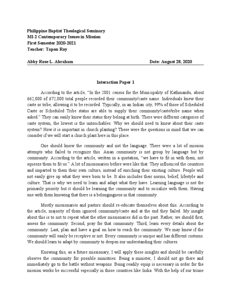 Understanding Community in Missions | PDF | Caste | Community