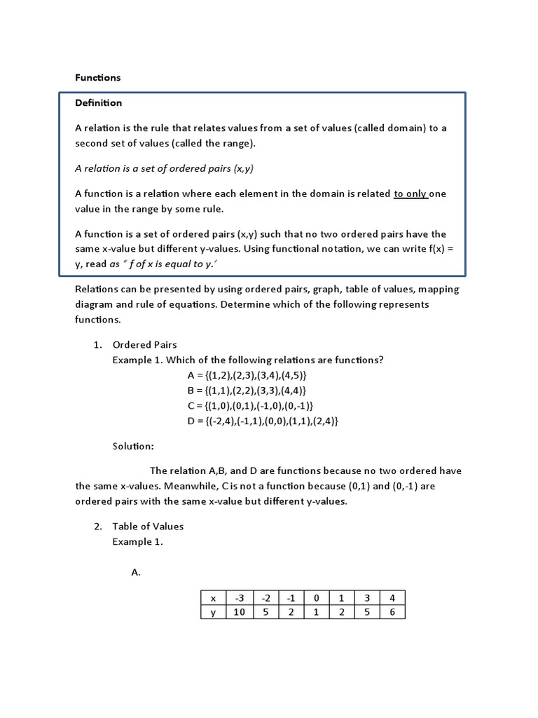 Understanding Functions and Relations | PDF