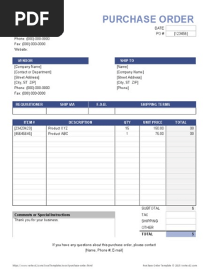 PURCHASE ORDER