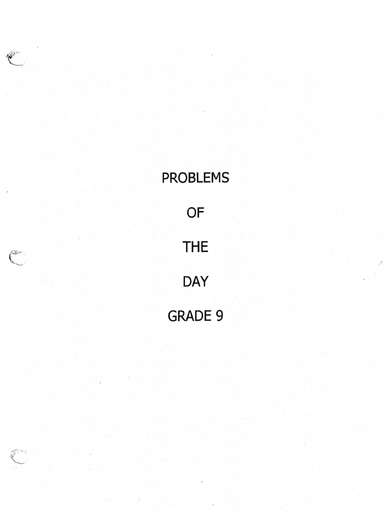 Problems of The Day Grade 9 | PDF
