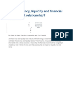 Bank Solvency, Liquidity and Financial Crisis: What Relationship?