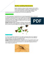 Reproductive Isolating Mechanisms: Species Evolution