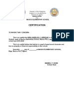 Certification: Republic of The Philippines Region Iv-A Calabarzon Division of Laguna Pila