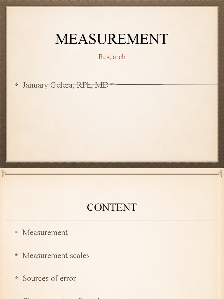 Measurement Methods in Research | PDF | Level Of Measurement | Measurement