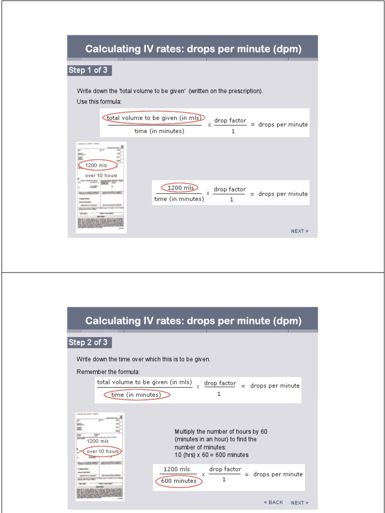 Calculating IV Rates - Drops Per Minute (DPM) Calculating IV Rates | PDF