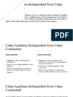 Culpa Aquiliana Distinguished From Culpa Contractual