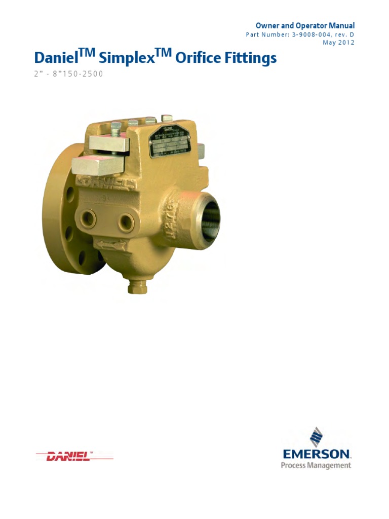 3-9008-004 Simplex Orifice Fitting | PDF | Pipe (Fluid Conveyance ...