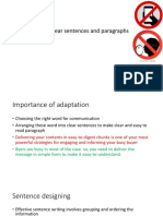 Construction of Clear Sentences and Paragraphs