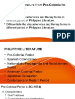 Philippine Literature From Pre-Colonial To Contemporary