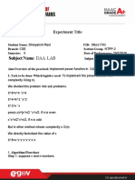 Subject Name: DAA LAB: Experiment Title