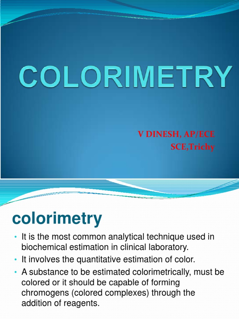 Colorimetry in Clinical Analysis | PDF | Optical Filter | Light
