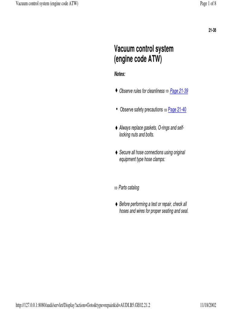 ATW Engine Vacuum System Guide | PDF | Turbocharger | Engines