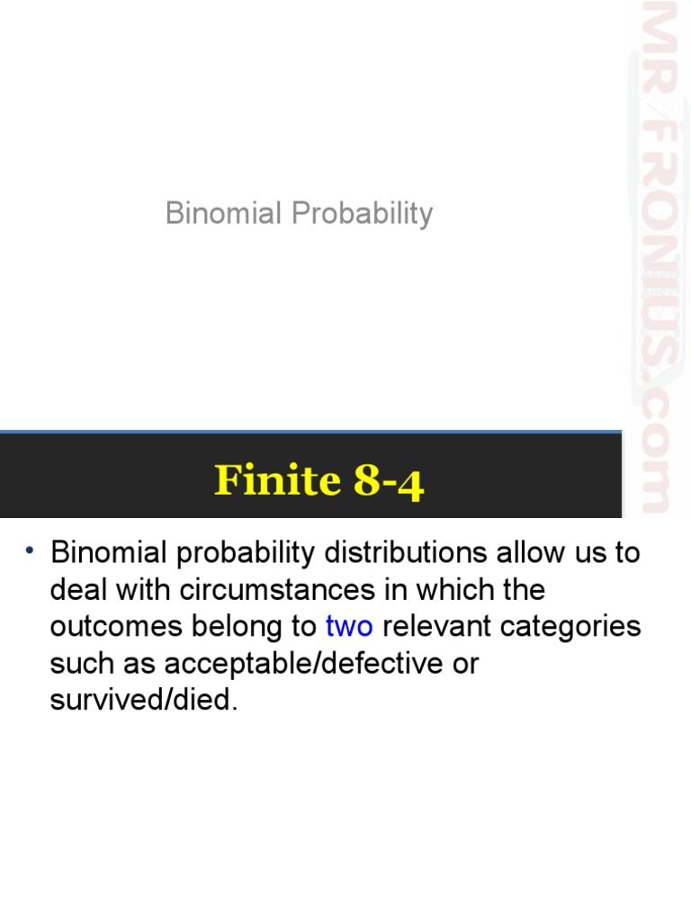 Binomial Probability Distribution Guide | PDF | Probability ...