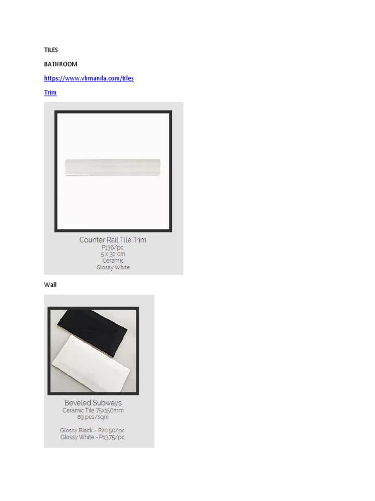 Tiles Bathroom | PDF