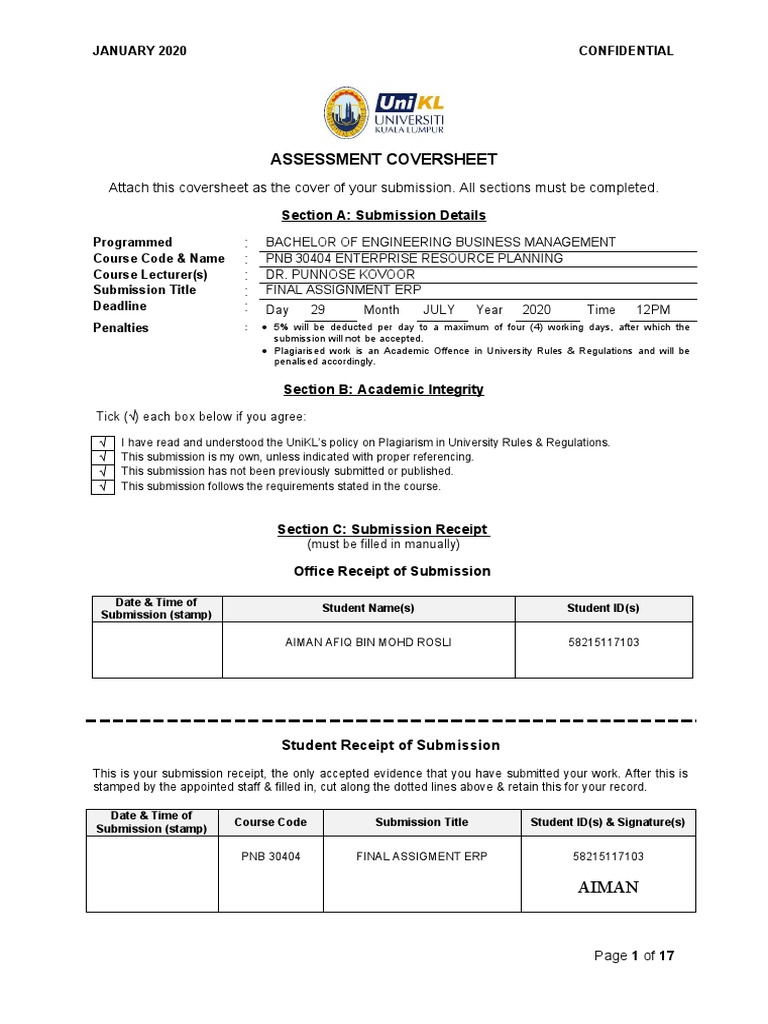 Final Assignment on ERP Framework | PDF | Radio Frequency ...