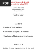 Statistics and Parametric Tests