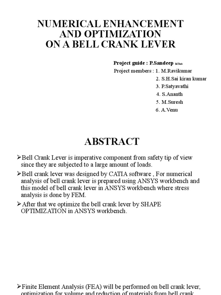 Optimization of Bell Crank Lever Design | PDF | Lever | Alloy