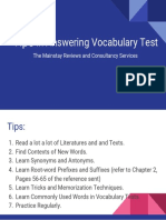 Tips in Answering Vocabulary Questions PDF
