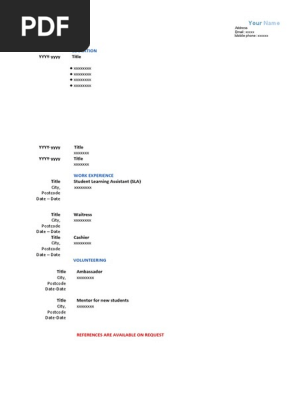 Blank CV
